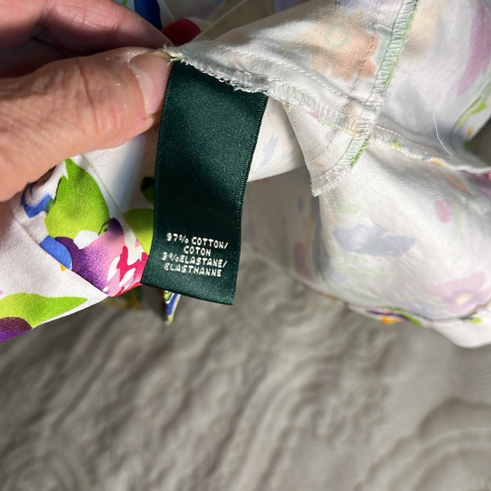 Ralph Lauren summer flare stretch dress floral sz 10 - Picture 5 of 12